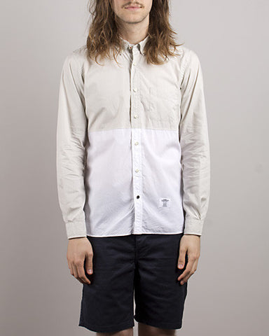 Look of Bedwin - "Brian" L/S Half Color Shirt - L.Gray - SALE 30%