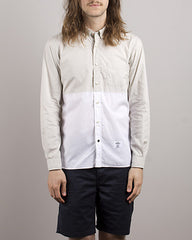 Look of Bedwin - "Brian" L/S Half Color Shirt - L.Gray - SALE 30%